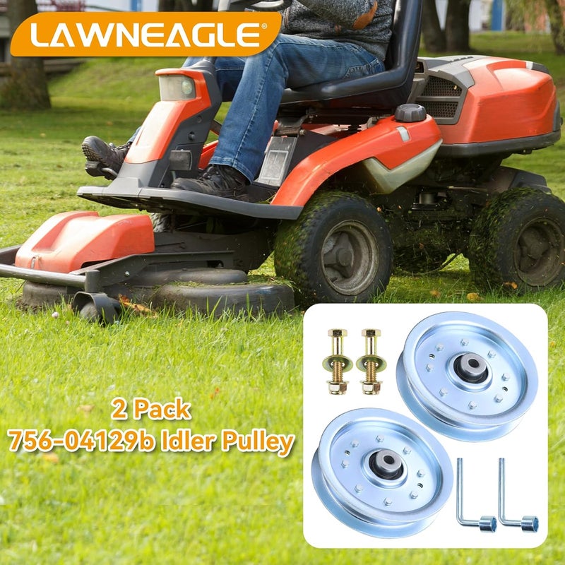 LANEAGLE 2 Pack 756-04129B Idler Pulley 4.25 Replaces Troy Bilt Pulley 753-08171 Idler Pulley Kit, Cub Cadet 756-04129 Idler Pulley 756-04129, 756-04129C, 753-08068 for Cub Cadet RZT50 Idler Pulley - Image 2